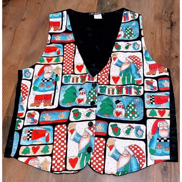 111 Main Vintage christmas holiday vest - Picture 1 of 4